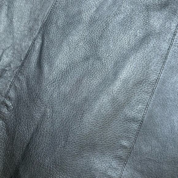 Vintage Black Leather Pencil Skirt 1980s 80s Rock Chic Office Siren Dark - Picture 2 of 9